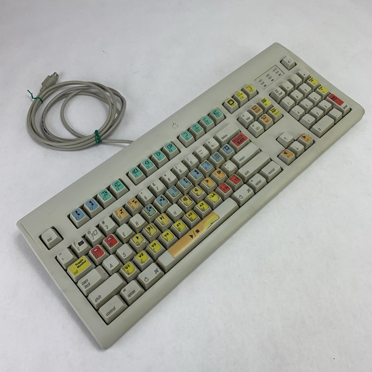 Vintage Apple Design M2980 Keyboard with Editor Key Overlay - Parts or Repair0