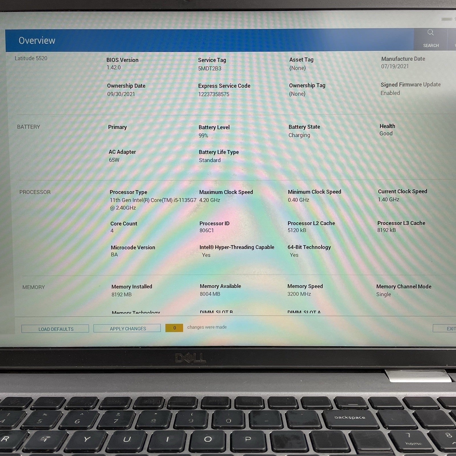 Dell Latitude 5520 15.6" i5-1135G7 1.40 GHz 8 GB RAM No SSD/OS/AC - READ5