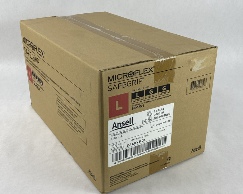 Ansell Microflex SG-375-L Exam Gloves Size L Blue - 500 Count