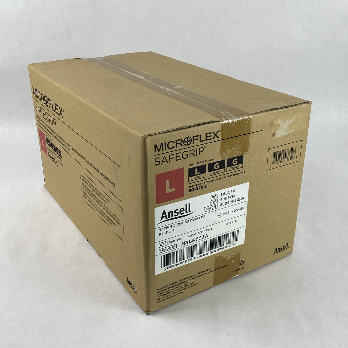 Ansell Microflex SG-375-L Exam Gloves Size L Blue - 500 Count0