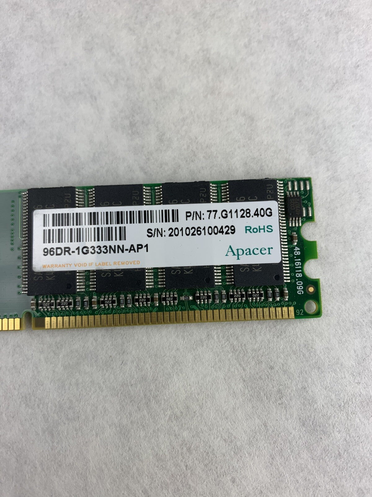 Apacer 77.G1128.40G Server Memory 96DR-1G333NN-AP1 (Lot of 2)