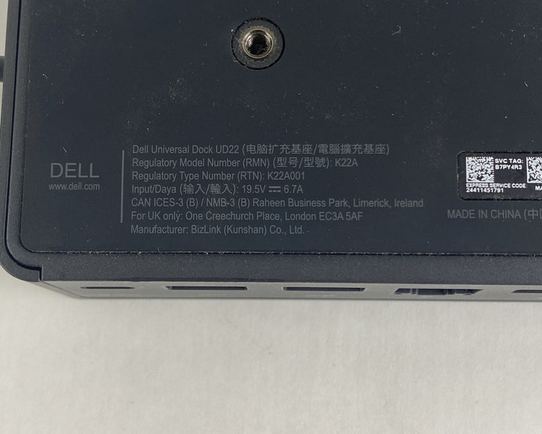 Dell K22A Universal Docking Station No Power Cord