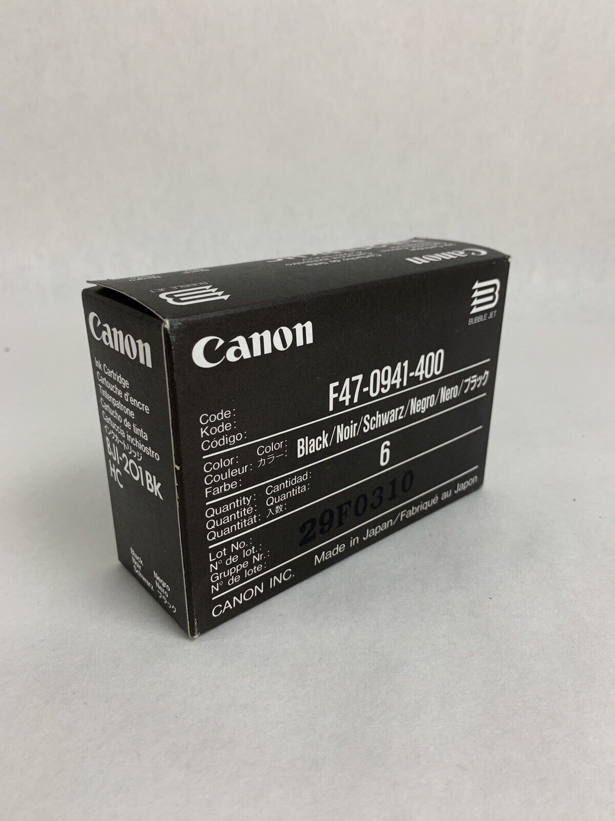 New In Box Canon 6x Ink Cartridges. BJI-201 Bk HC