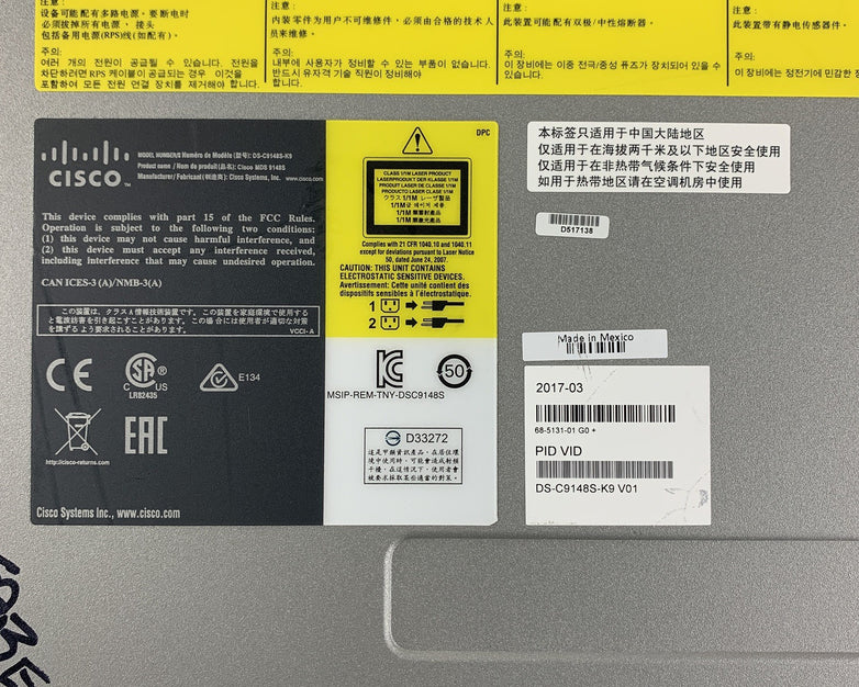 Cisco DS-C9148S-K9 MDS 9148S 16G Multilayer Fabric Switch Tested 2x Power Supply