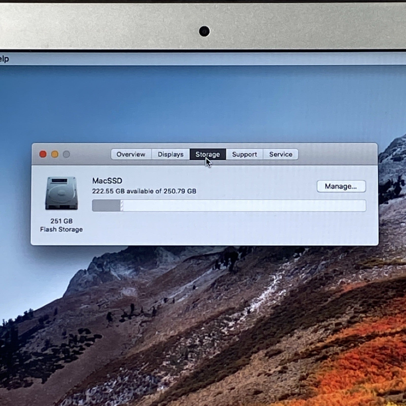 Apple A1369 MacBook Air 2011 13" 1.8Ghz i7 4GB RAM 250GB SSD os10.13.6 969Cycles