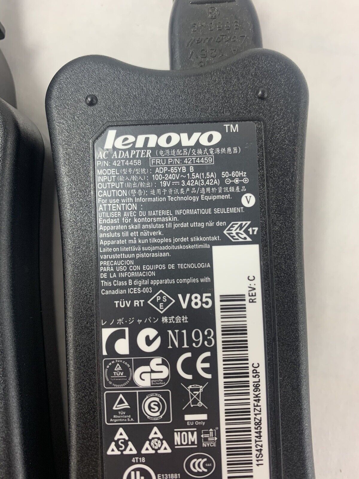 Lot 3 Lenovo ADP-65YB 65W 5.5x2.5mm AC Charger PA-1650-52LC