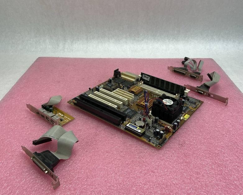 PC CHIPS M590 Motherboard AMD K6-2 3D MMX 149MHz 64MB RAM Baby AT 2x ISA