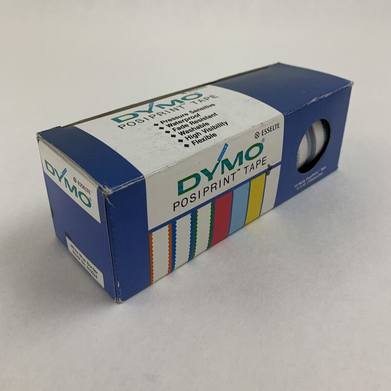 Dymo 610024 Esselte PosiPrint White Labeling Tape Blue Border 3/8"x10' 10x Rolls