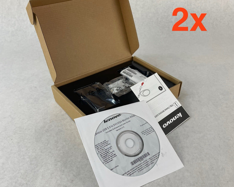 Lenovo USB 3.0 to DVI / VGA Monitor Adapters P/N: 0B47072 Lot of 2