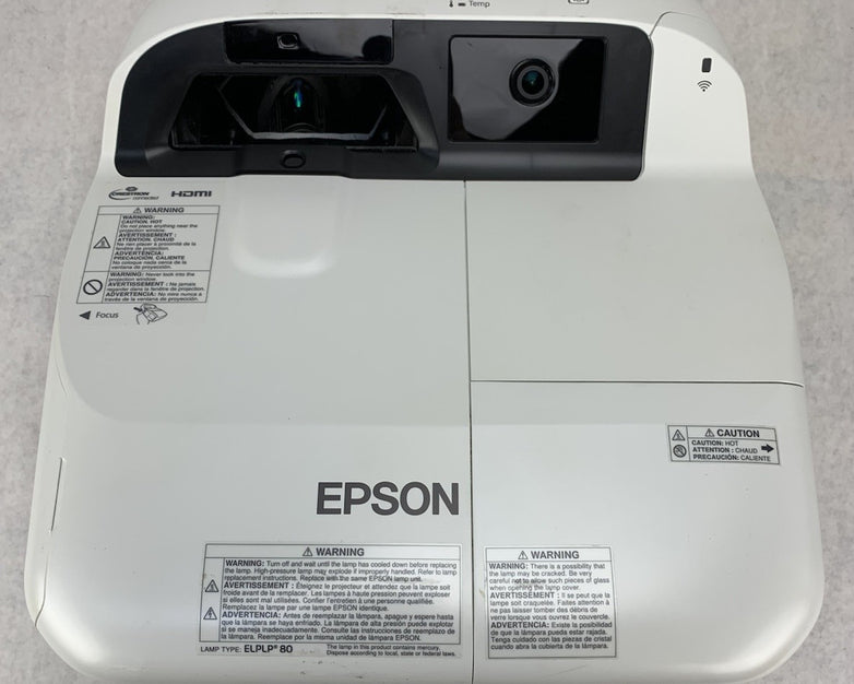 Epson BrightLink 595Wi H599A LCD Lamp Projector 713 Lamp Hours - No Remote