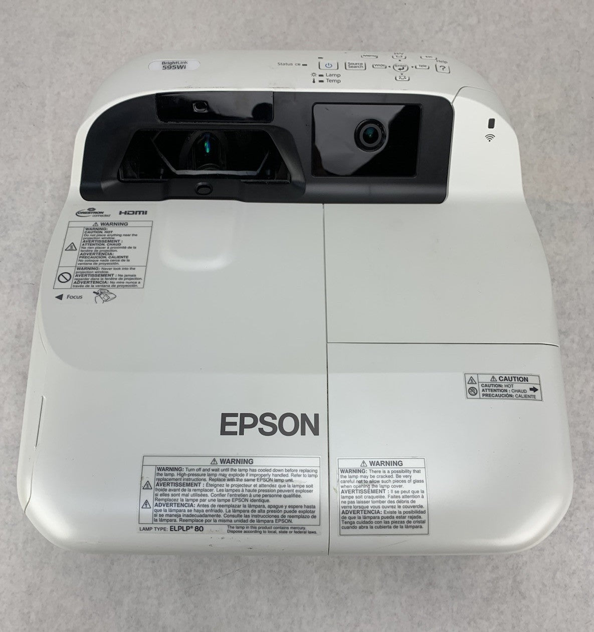 Epson BrightLink 595Wi H599A LCD Lamp Projector 713 Lamp Hours - No Remote5