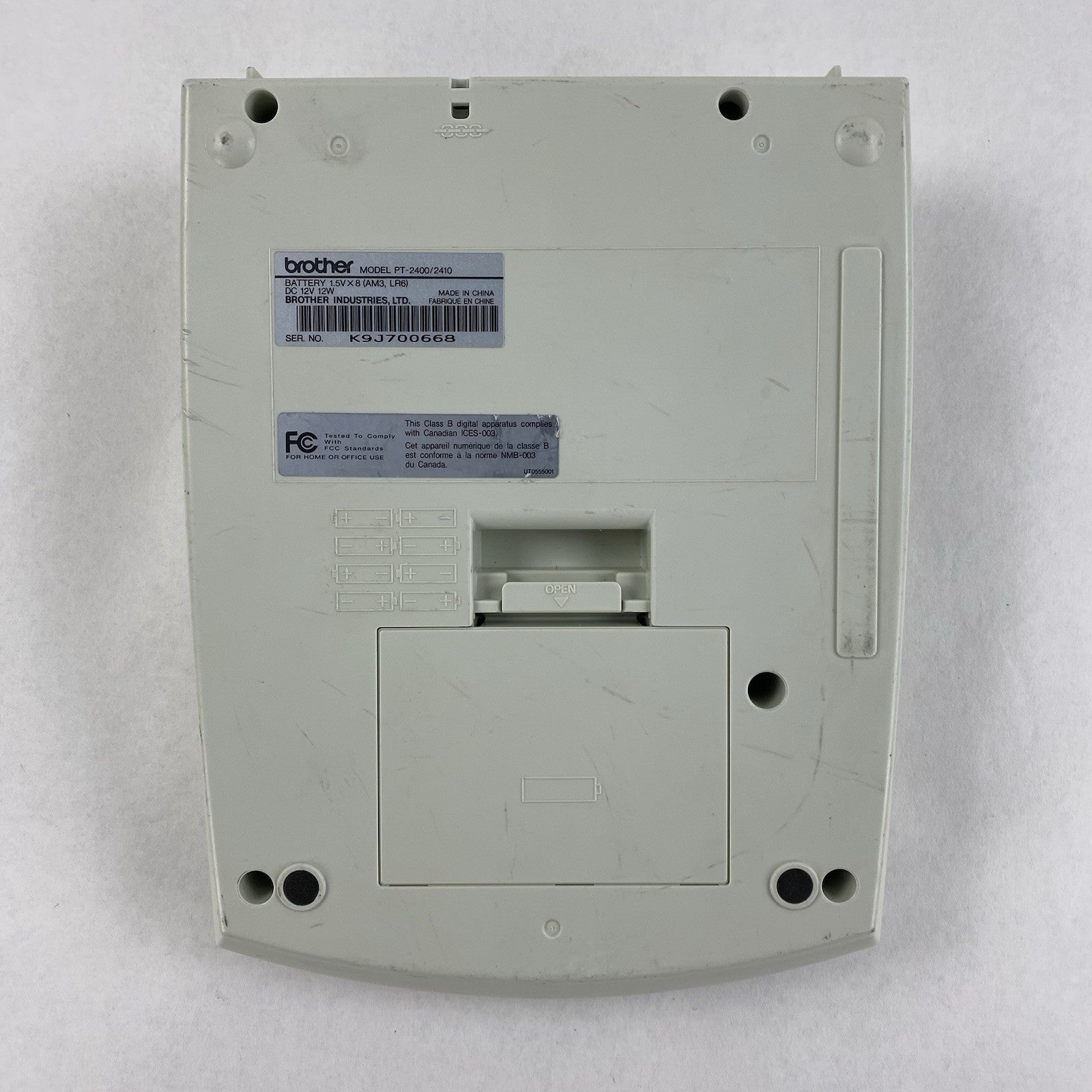 Brother P-Touch Model PT-2410 Labeling System w/ AC Adapter Power Tested