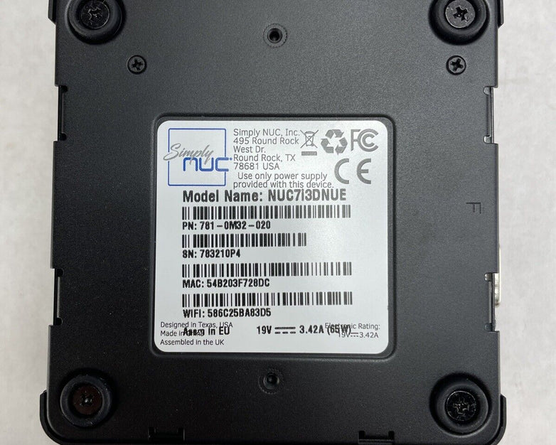 Intel NUC7i3DNUE Micro Intel Core i3-7100u 2.4GHz 4GB RAM No HDD No OS