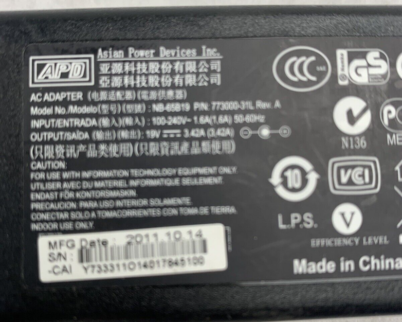 Lot of 5 APD NB-65B19 AC Adapter
