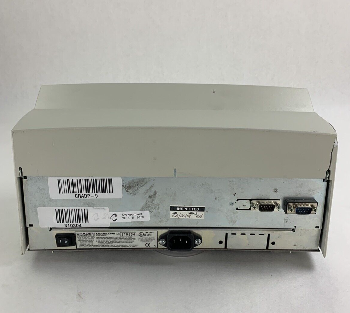 Craden Peripherals DP9 Passbook/Transcation Printer No Ribbon Bad Carriage Parts
