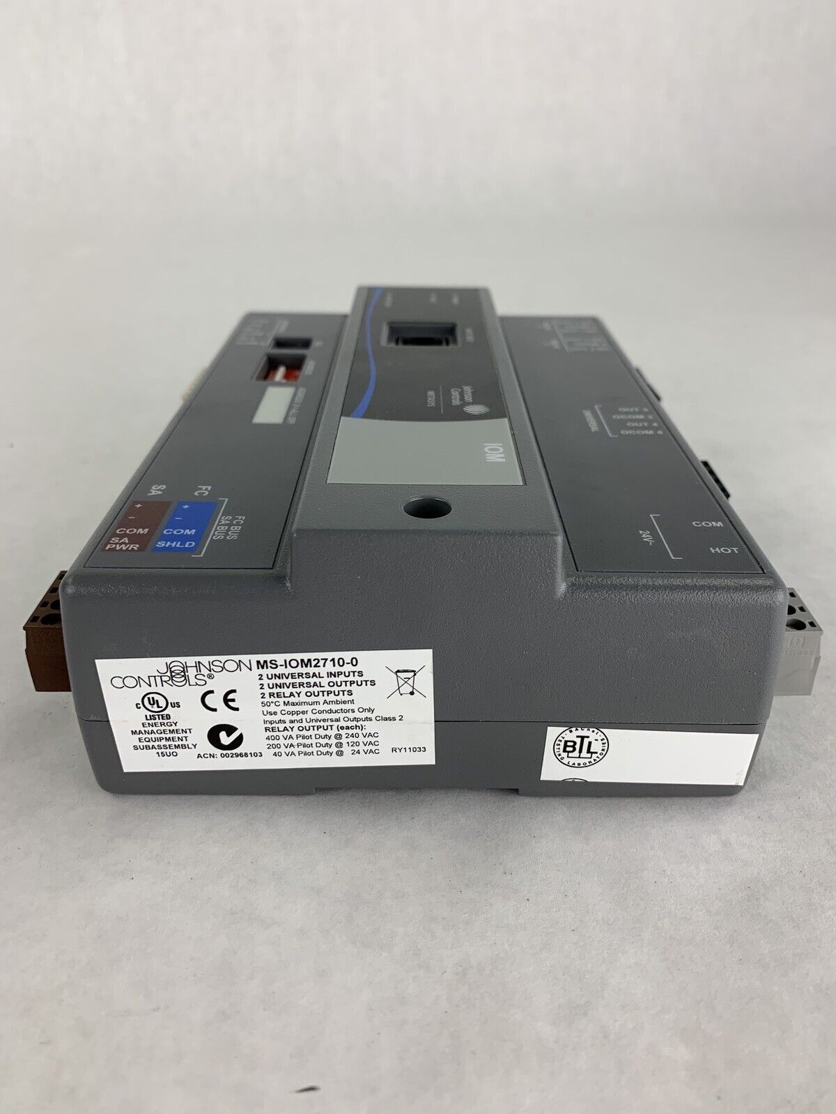 Johnson Controls METASYS MS-IOM2710-0 Input/Output Module Power Tested