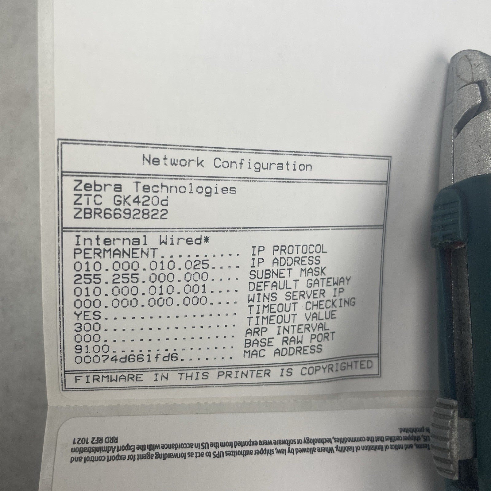 Zebra GK420d Thermal Label Printer - Tested12