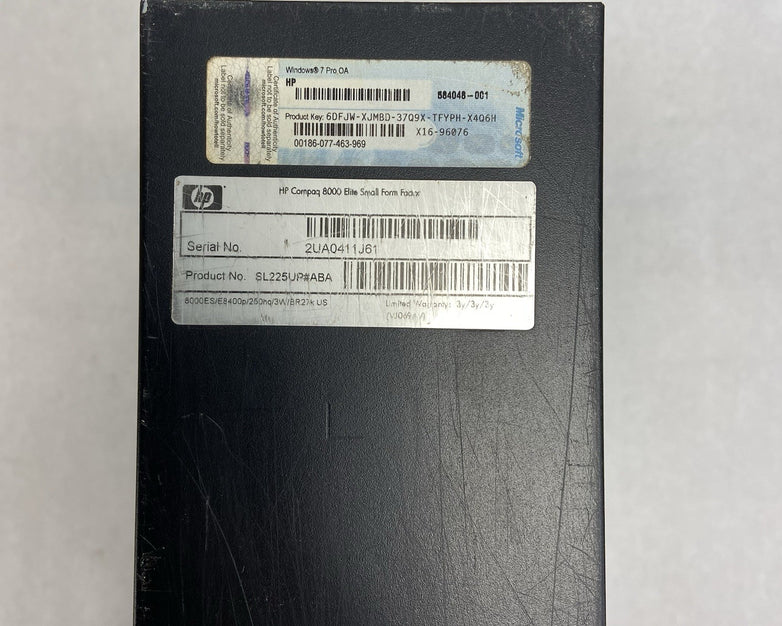 HP Compaq 8000 Elite SFF Intel Core 2 Duo E8400 3GHz 4GB RAM No HDD No OS