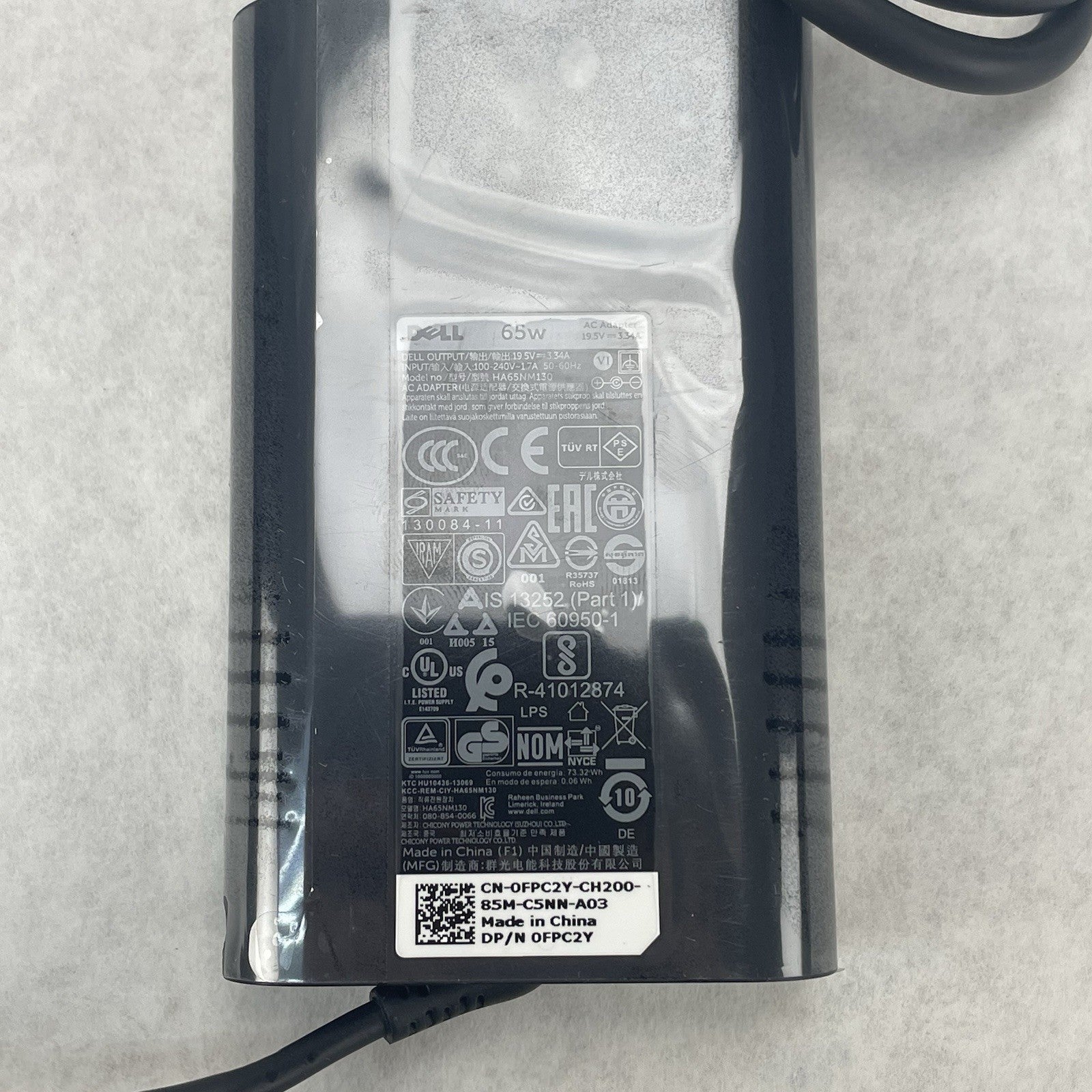 Dell AC Adapter - Model HA65NM130, 65w, 19.5v, 3.34A, Lot of 64