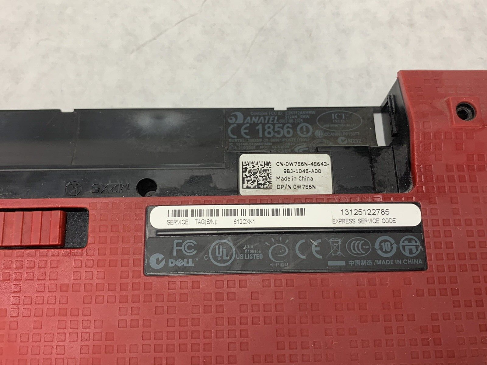 Genuine Dell Latitude 2100 Laptop Base Bottom Case R243R Red