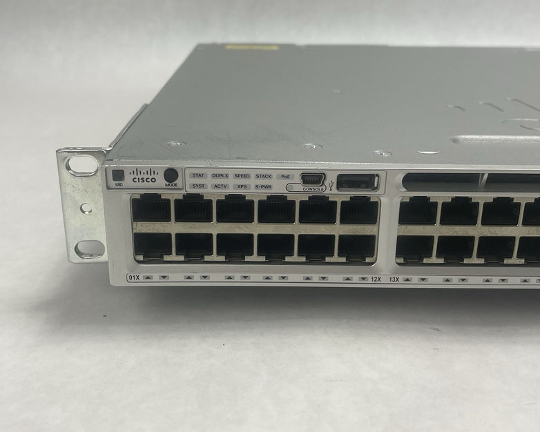 Cisco WS-C3850-48P-S 48 V02 Port Switch 2x 1100W PSU Tested & Reset