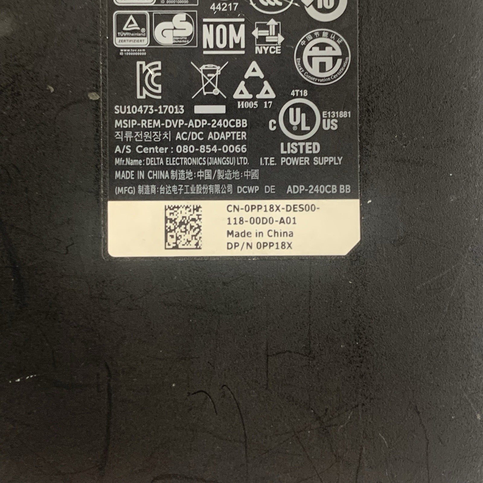 Dell DA240PM180 240W AC Adapter Charger 19.5V 12.3A Big Barrel No Power Cord6