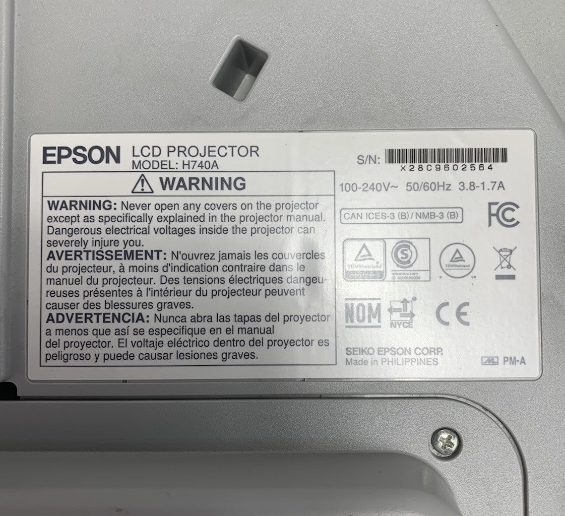 Epson PowerLite 695Wi H740A LCD Lamp Projector 2367 Lamp Hours - No Remote7
