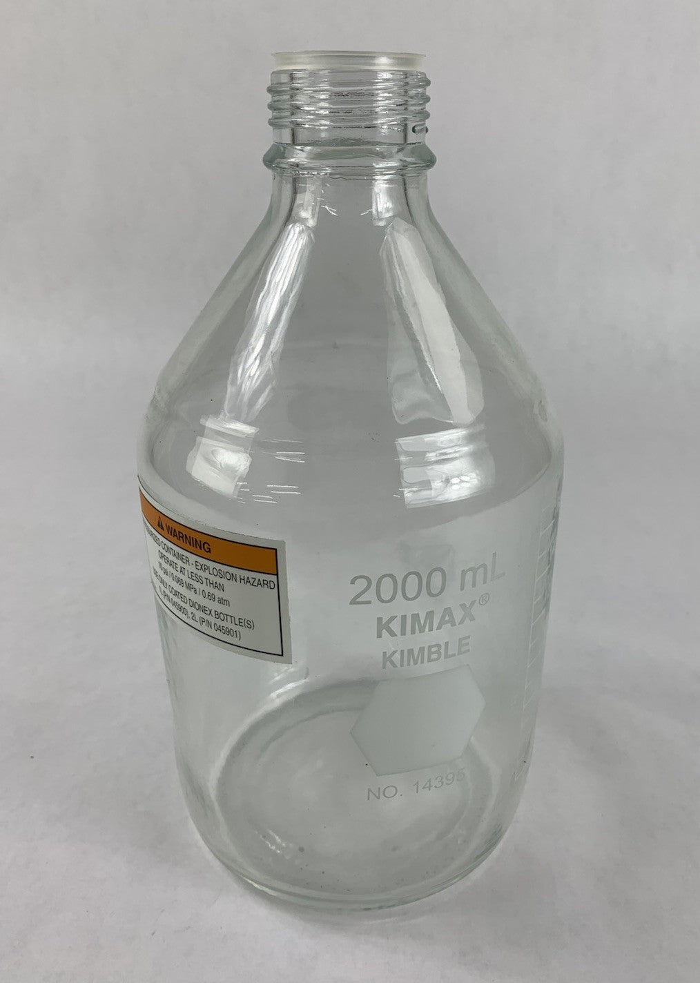 Kimax Kimble 14395-2000 2000 mL Round Wide Mouth Media Storage Bottle - No Lid0