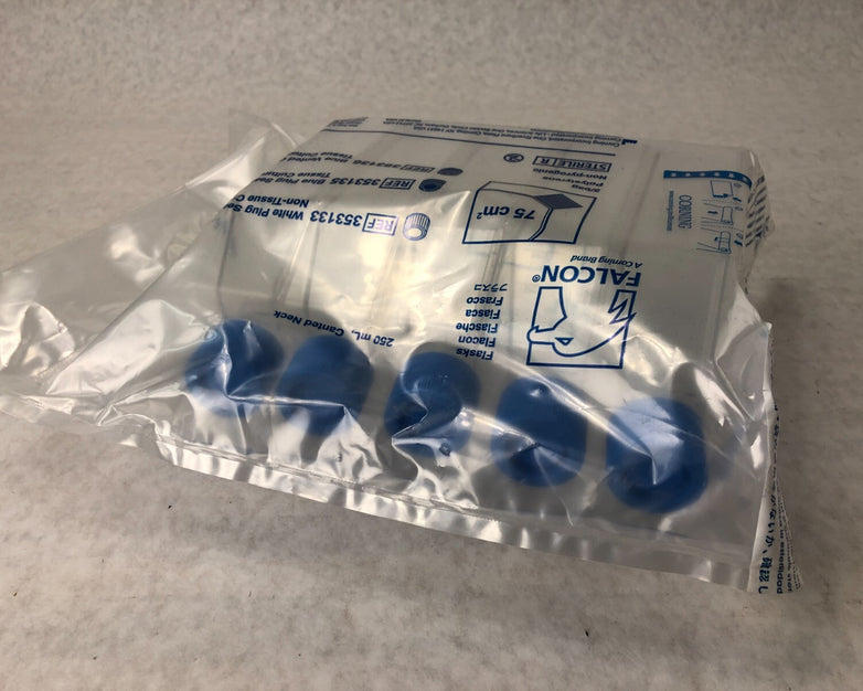 Falcon 353136 250ML Flask Canted Neck BLue Vented Cap Sterile Lot of 10