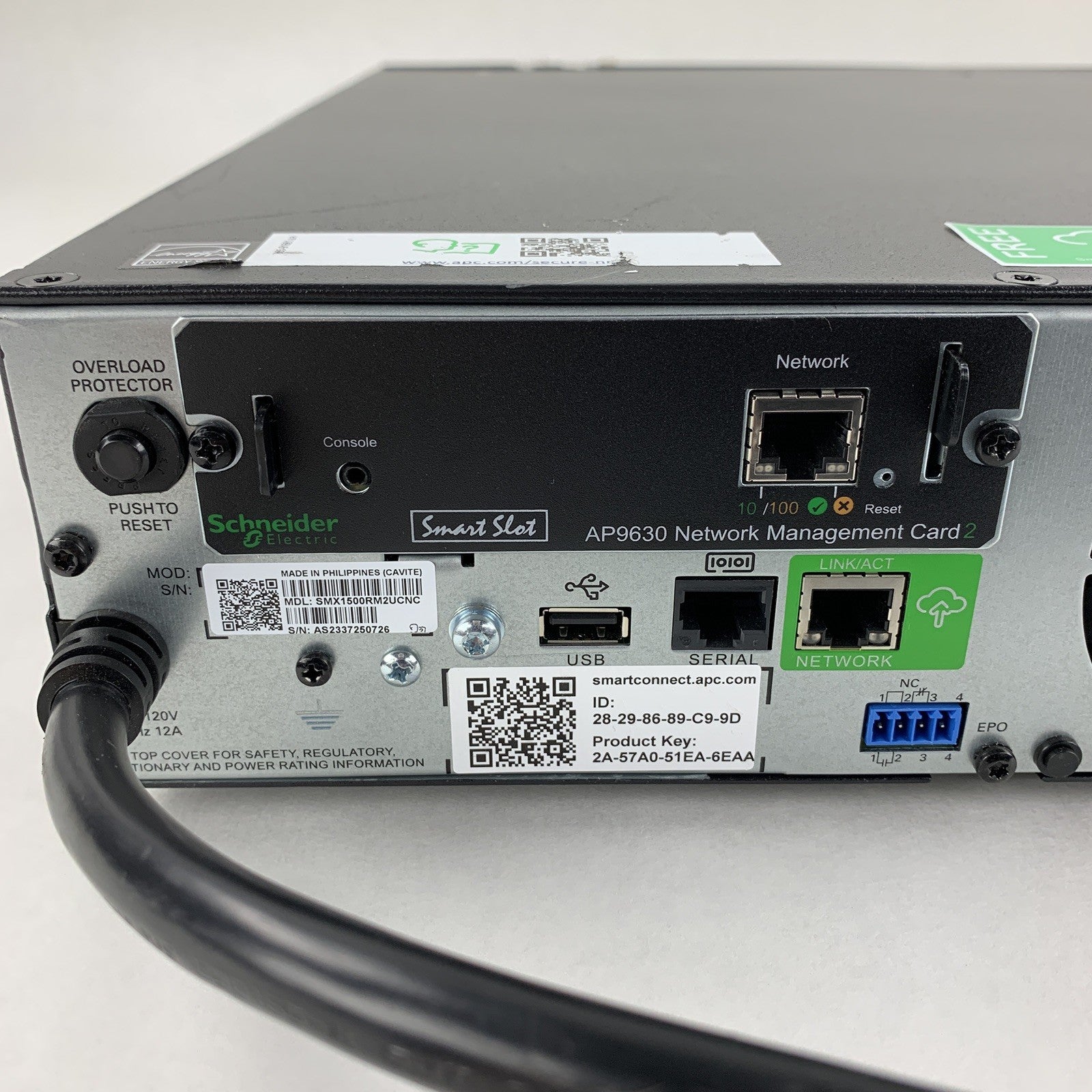 APC SMX1500RM2UCNC Battery Backup UPS w/ AP9630 No Batt No Caddy No FacePlate