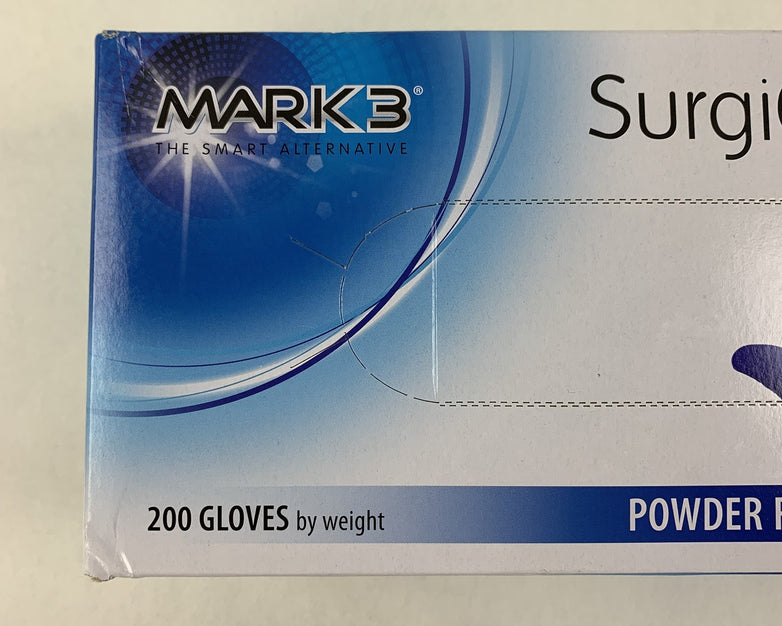 SurgiCare Plus Nitrile Exam Gloves Blue 200 Count Large  MARK3 1933 New