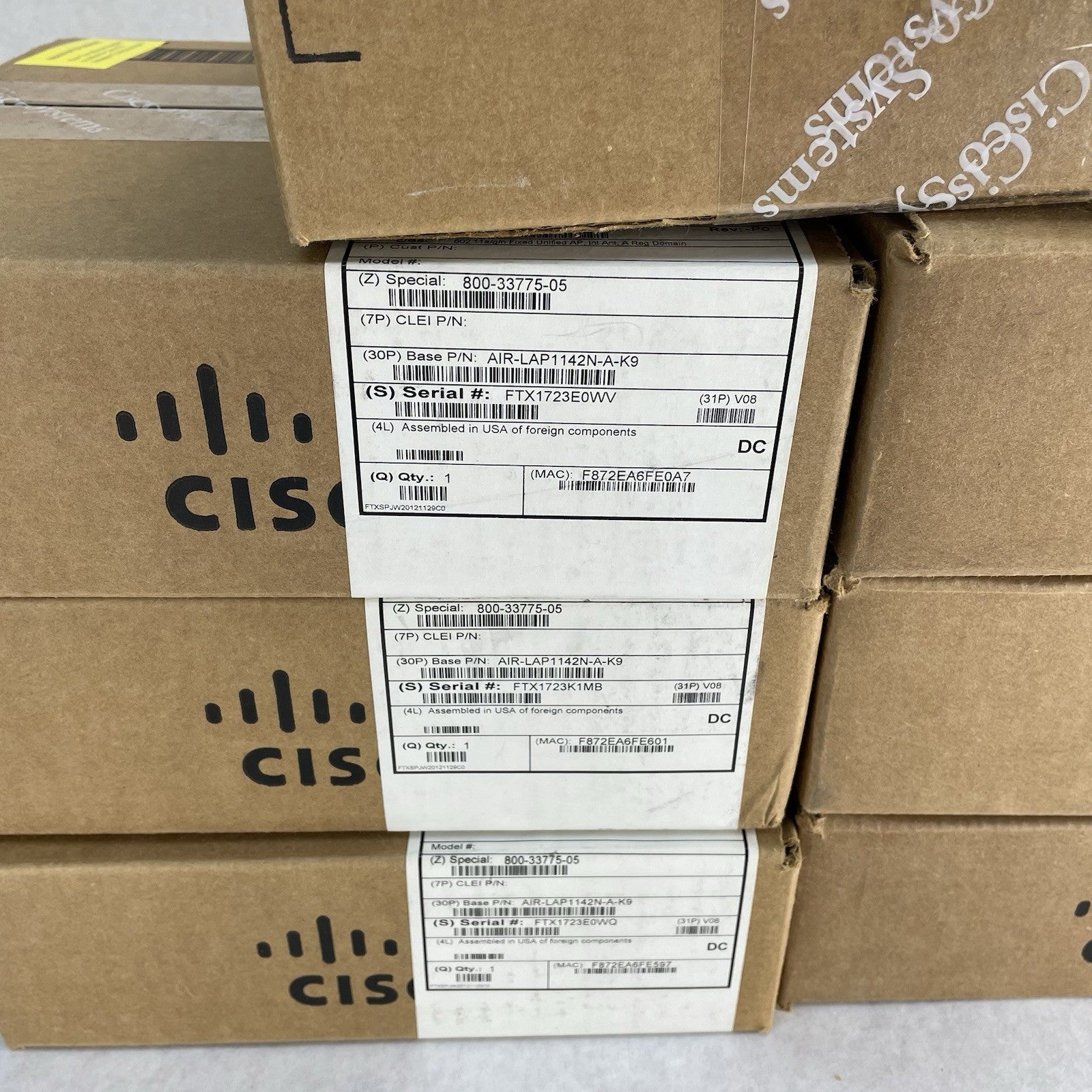 Cisco Aironet 802.11n AIR-LAP1142N-A-K9 Wireless Access Point Lot of 7