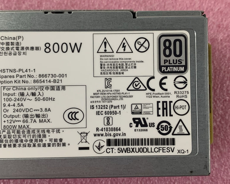HP HSTNS-PL41-1 865409-001 866730-001 800W Server Power Supply