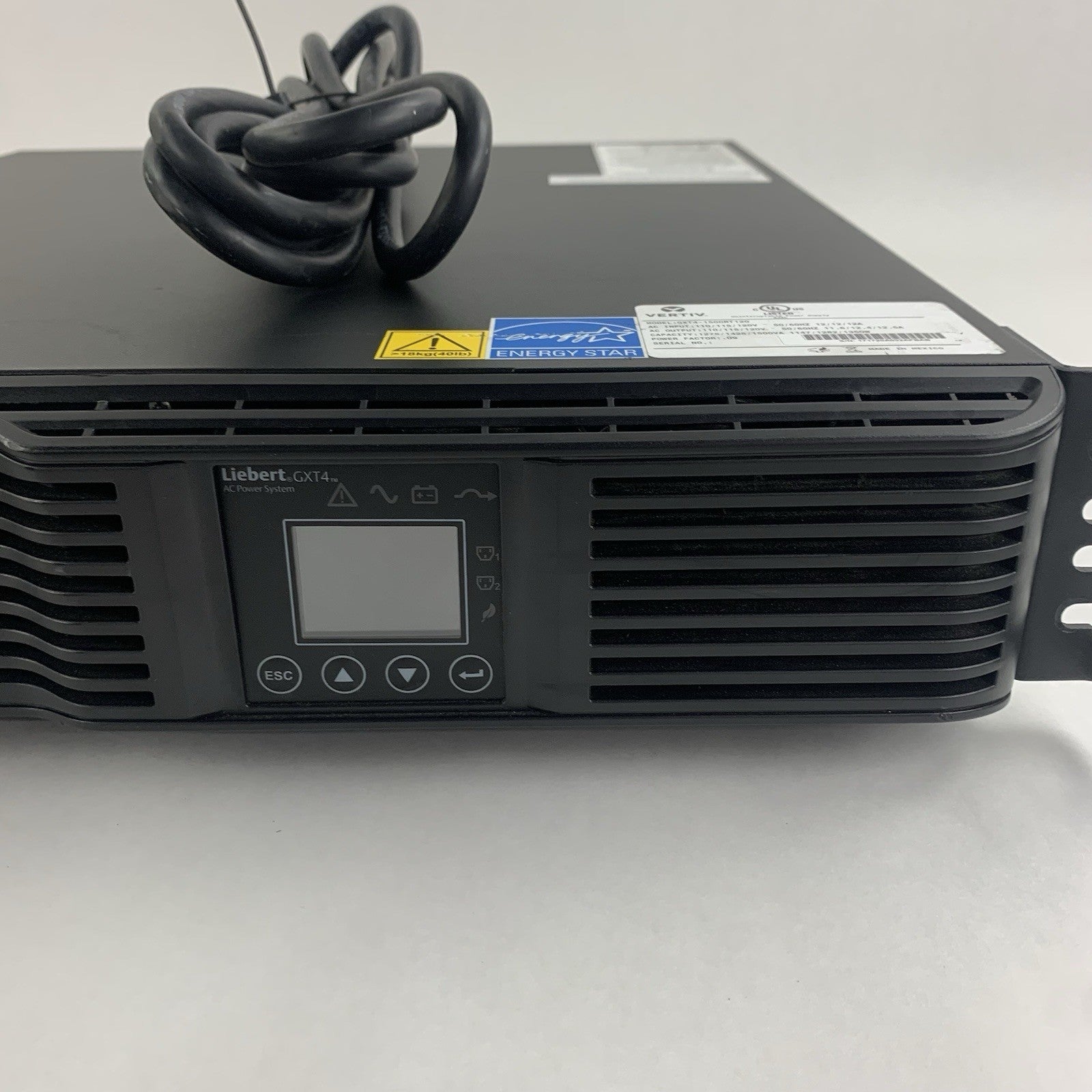 Liebert Vertiv GXT4-1500RT120 GXT4 1500VA Tested No Battery w/ IS-UNITY-DP3