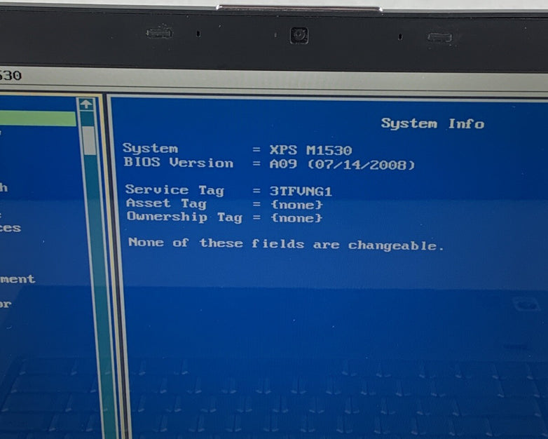 Dell XPS M1530 Core 2 Duo 00010676 2.4 GHz 2 GB No OS No HDD No Batt No AC
