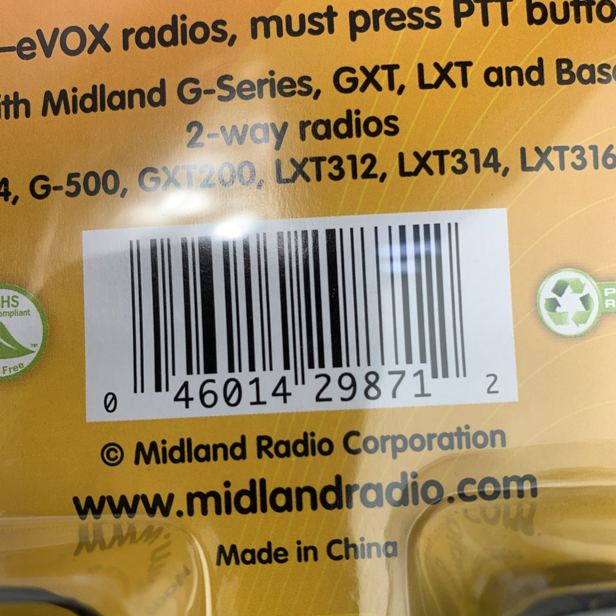Midland AVP1 2-way Radio Headset with Boom Mic for G-Series GXT LXT Base Camp4