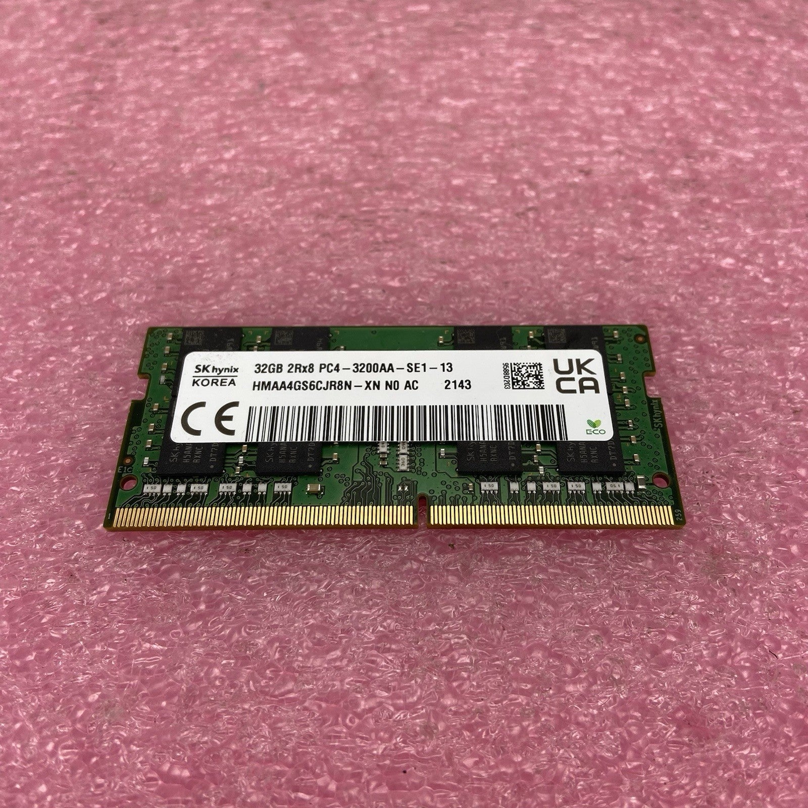 SK Hynix 32GB 2Rx8 PC4-3200AA-SE1-13 HMAAGS6CJR8N-XN NO AC1