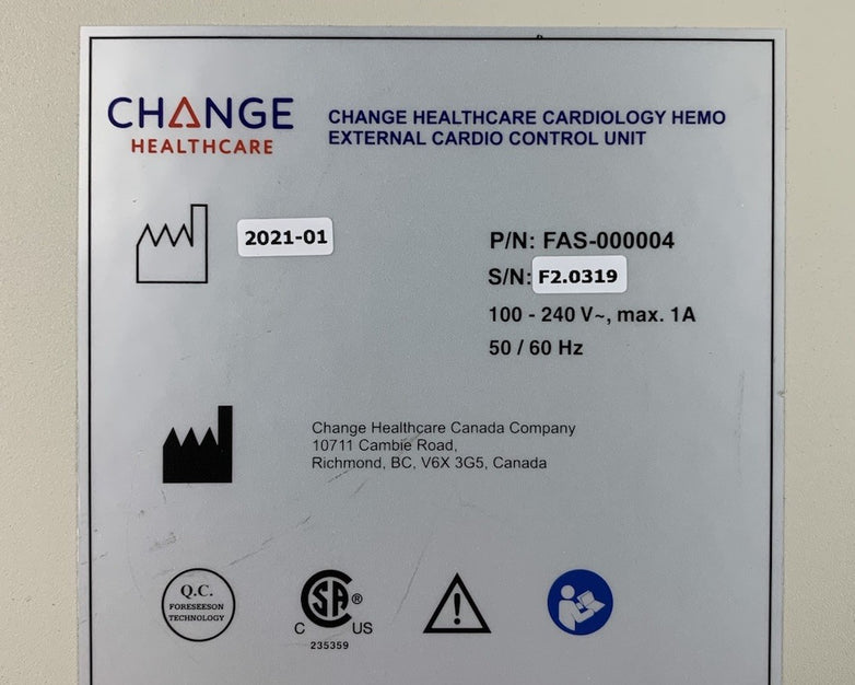 Change Healthcare FAS-000004 External Cardio Control Unit - Power Tested