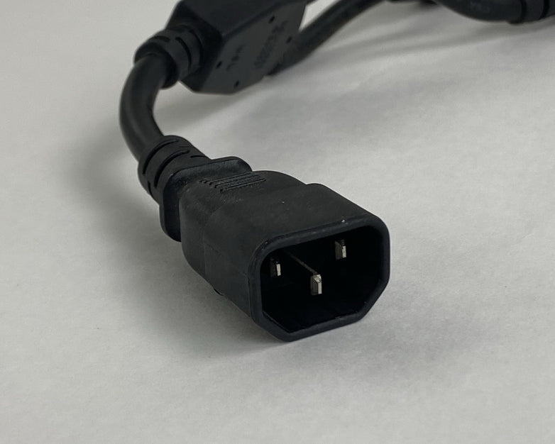 Power Cable Y w/ 3 Pin male to 2 3 Prong Female Lot of 2