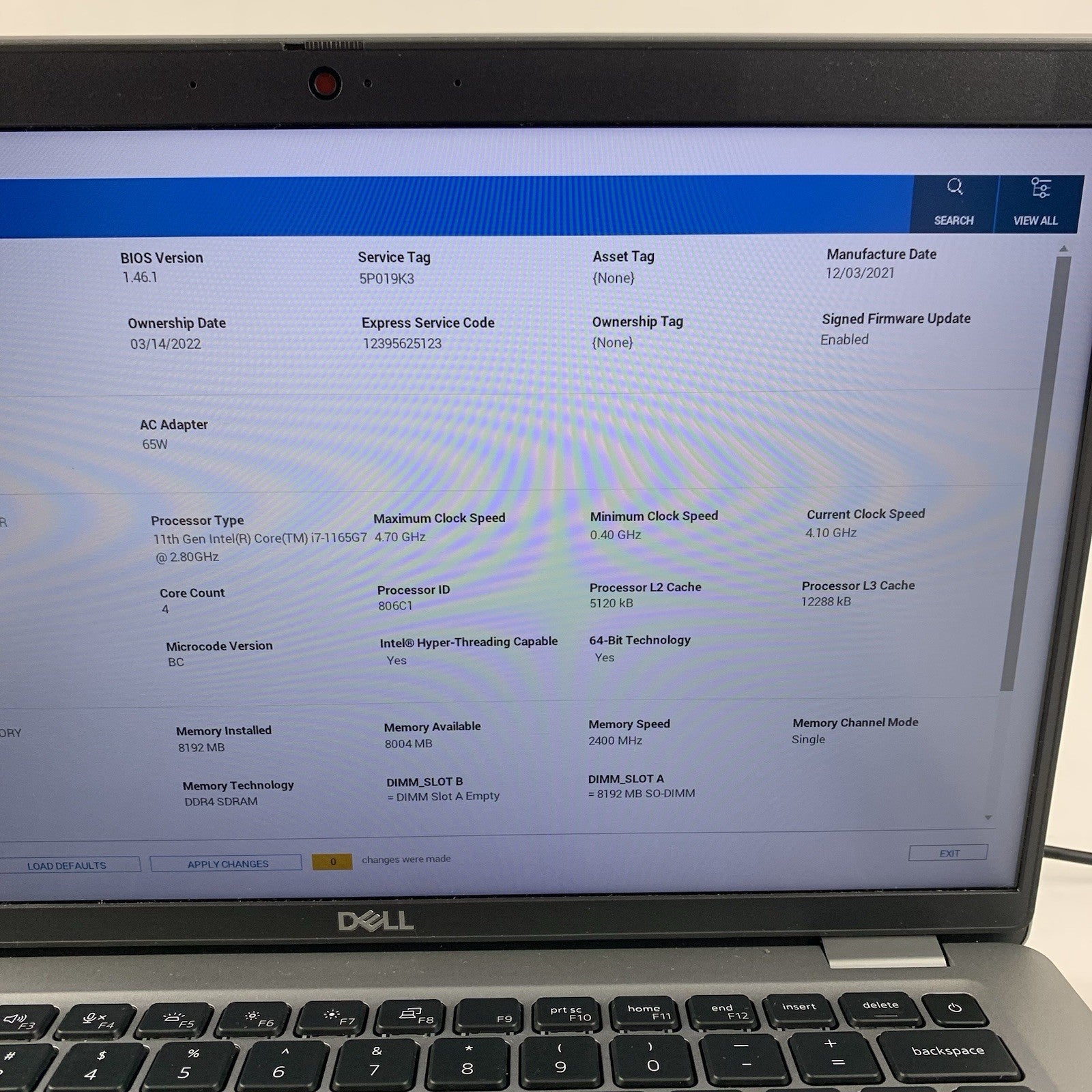 Dell Latitude 5420 14" Laptop i7-1165G7 2.8 GHz 8 GB Ram No OS/SSD/AC/Batt2