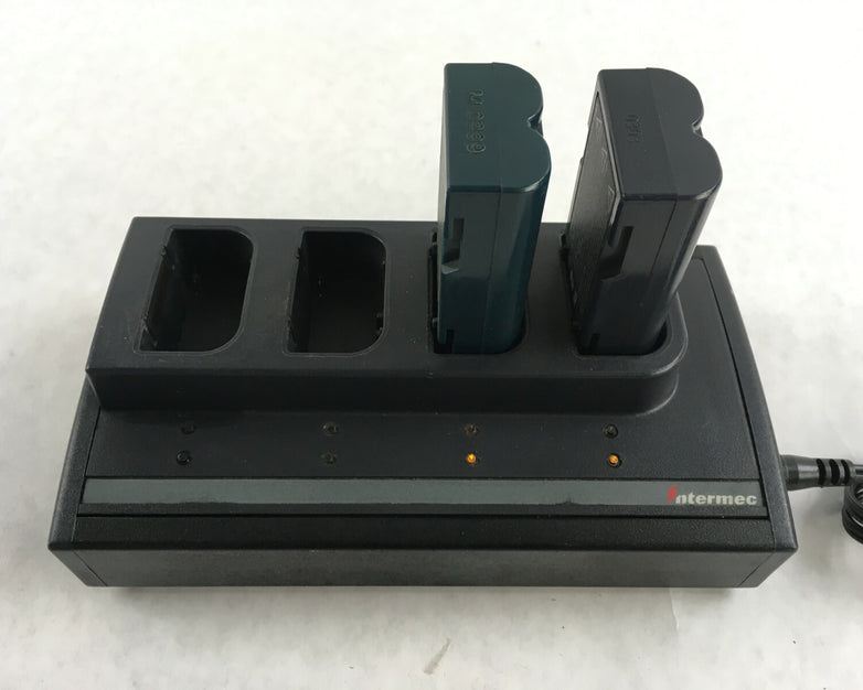 Intermec Z2400 4 Bay Four Slot Battery Charger Charging With 2 7.4V Batteries