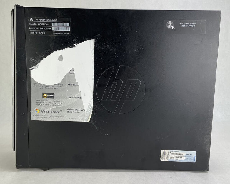 HP S5-1014 SFF Intel Pentium Dual-Core E5800 3.2GHz 4GB RAM No HDD No OS