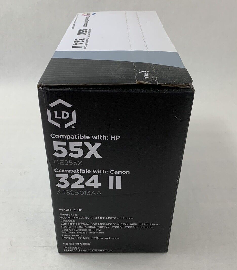 LD Toner Cartridge High Yield Black Compatible with HP 55X and Canon 324 II