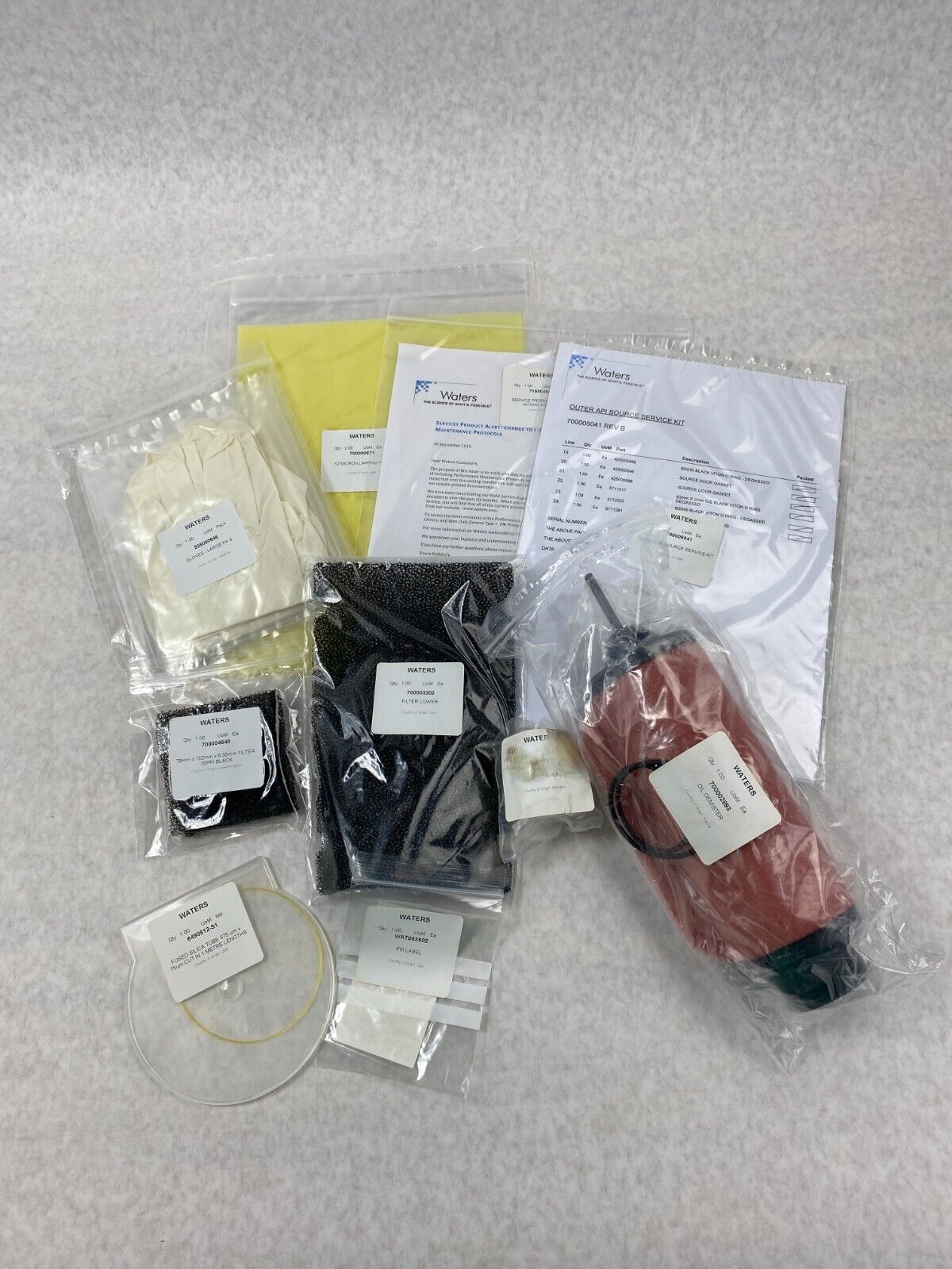 Waters SQD TQD 3100 Rotary Maintenance Kit 201000216 Missing Parts
