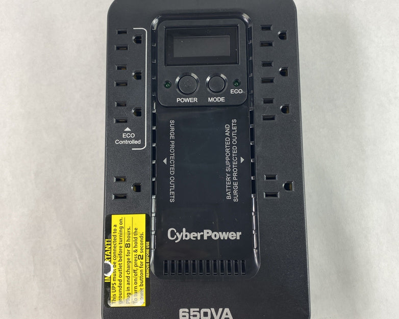 CyberPower EC650LCD Ecologic 650VA 120V 8 Outlet 4 Surge TestedNo Battery