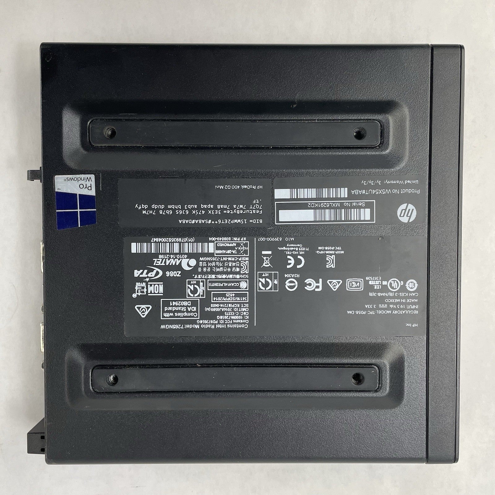 HP ProDesk 400 G2 Micro i3-6100T 3.20 GHz 8 GB RAM No SSD/OS/AC11