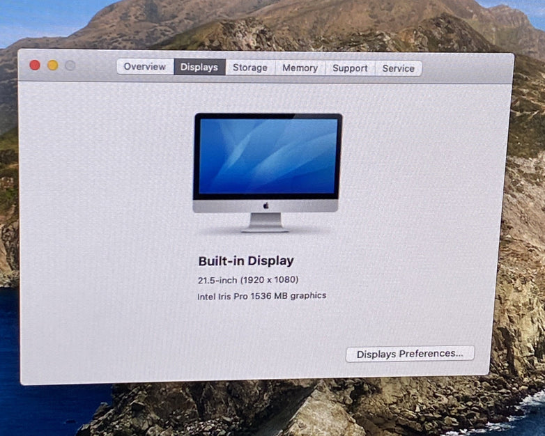 Apple A1418 iMac 21.5" 2013 2.7GHz Core i5 8GB RAM 500GB SSD macOS 10.15.7