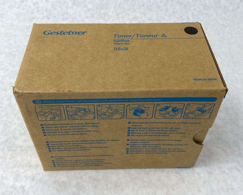 Genuine Gestetner DSc38 Cyan Toner Cassette 275g 9.70oz 885383