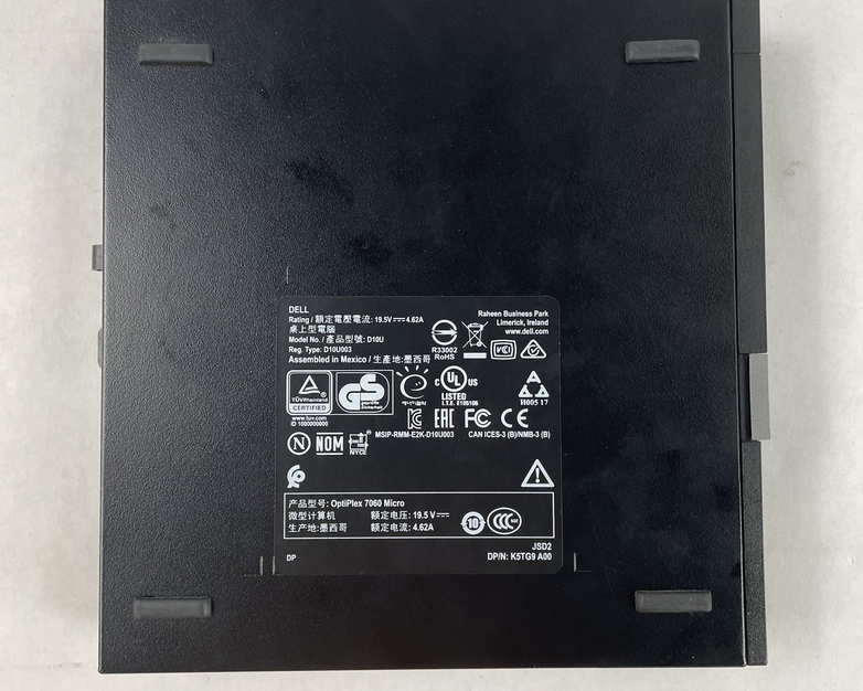 Dell Optiplex 7060 Micro i5-8500T 2.10 GHz 8 GB RAM W/AC No SSD/OS
