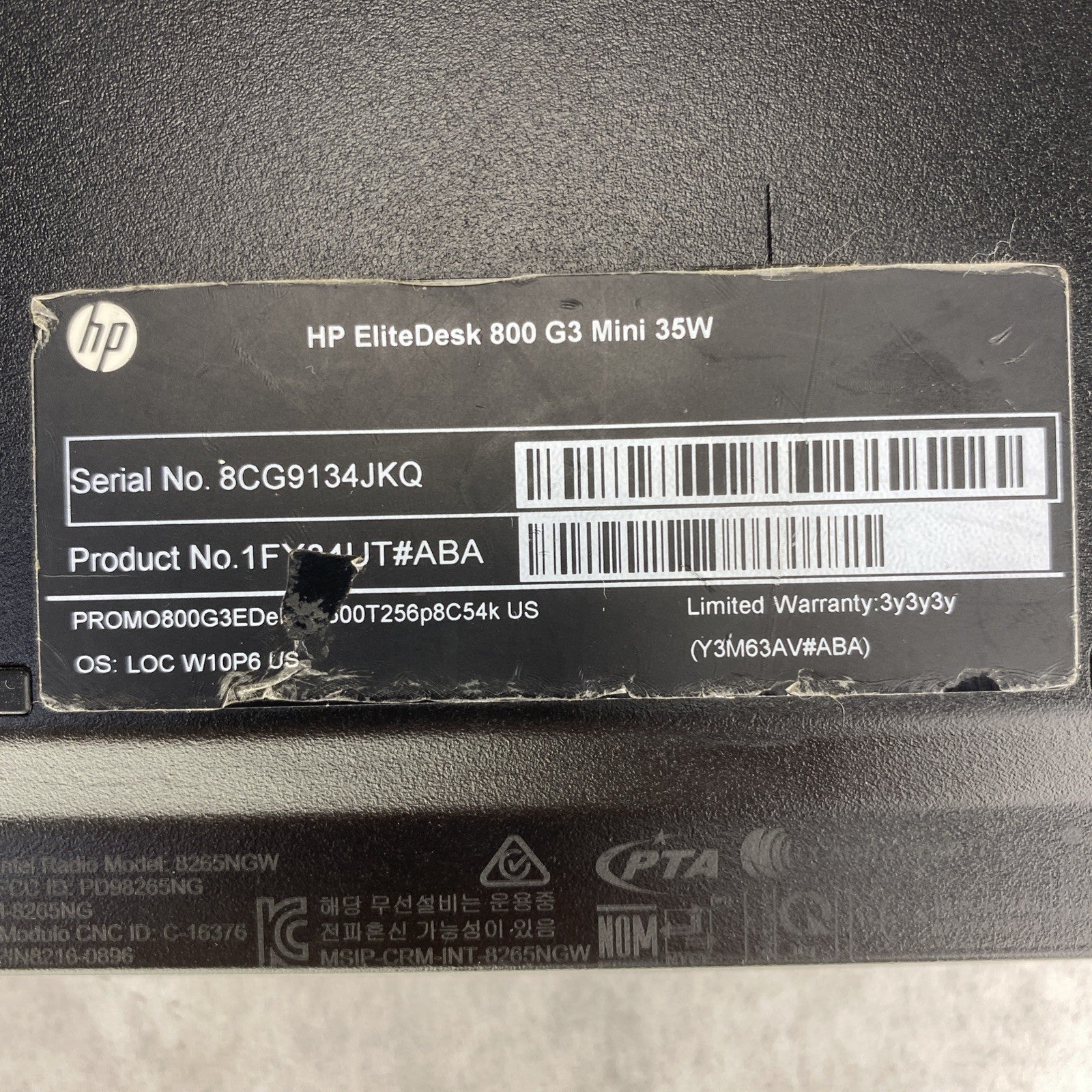 HP EliteDesk 800 G3 Mini Quad Core i5-7500T 2.70GHz 16GB RAM WiFi No AC HDD READ